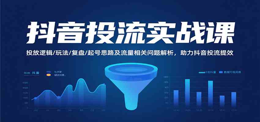 抖音投流实战课，投放逻辑/玩法/复盘/起号思路及流量相关问题解析，助力抖音投流提效-菜菜网创