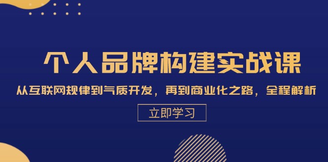 个人品牌构建实战课：从互联网规律到气质开发，再到商业化之路，全程解析-菜菜网创