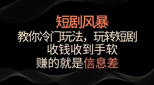 短剧风暴，教你冷门玩法，玩转短剧，收钱收到手软【揭秘】-菜菜网创