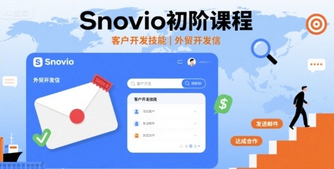 Snovio初阶课程，客户开发技能，外贸开发信-菜菜网创