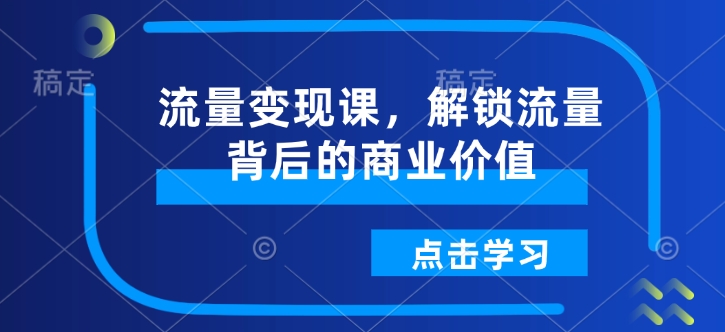 流量变现课，解锁流量背后的商业价值-菜菜网创