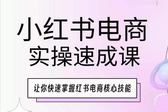 小红书电商实操速成课，让你快速掌握红书电商核心技能-菜菜网创