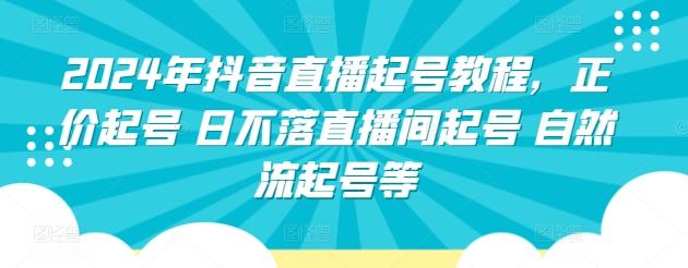 2024年抖音直播起号教程，正价起号 日不落直播间起号 自然流起号等-菜菜网创