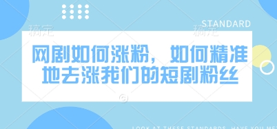 网剧如何涨粉，如何精准地去涨我们的短剧粉丝-菜菜网创