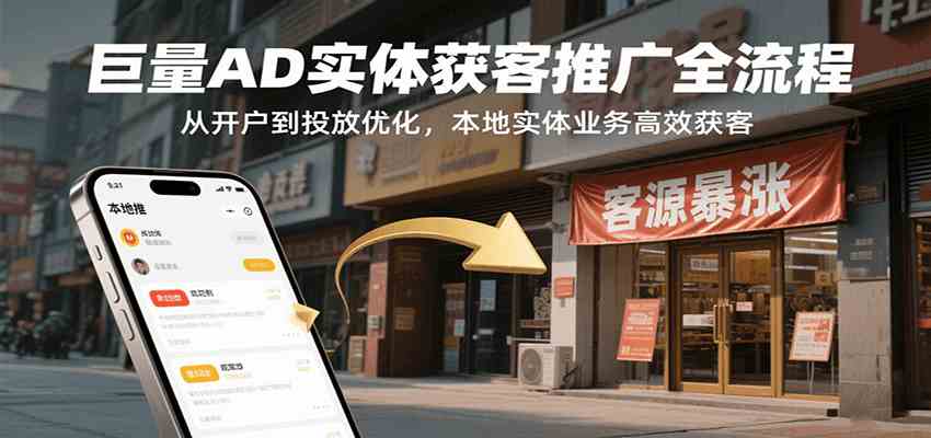 巨量AD实体获客推广全流程，从开户到投放优化，本地实体业务高效获客-菜菜网创