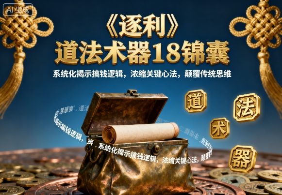 《逐利》道法术器18锦囊，系统化揭示搞钱逻辑，浓缩关键心法，颠覆传统思维-菜菜网创