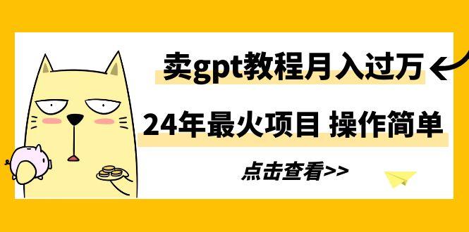 24年最火项目，卖gpt教程月入过万，操作简单-菜菜网创