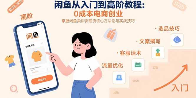 （15640期）闲鱼从入门到高阶教程：0成本电商创业，掌握闲鱼卖货核心方法论与实战技巧-菜菜网创