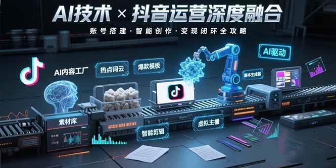 （15630期）AI技术与抖音运营的深度融合应用：涵盖账号搭建、内容创作、收益变现等-菜菜网创