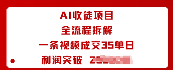 AI收徒项目全流程拆解一条视频成交35单日利润突破1k+-菜菜网创