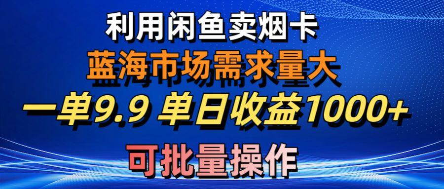 利用咸鱼卖烟卡，蓝海市场需求量大，一单9.9单日收益1000+，可批量操作-菜菜网创