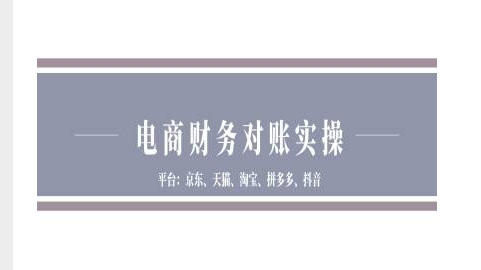 电商财务对账实操-京东天猫淘宝拼多多抖音电商财务对账-菜菜网创