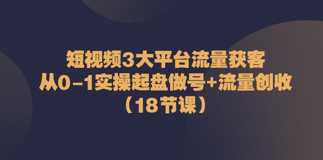 短视频3大平台流量获客：从0-1实操起盘做号+流量创收(18节课)-菜菜网创