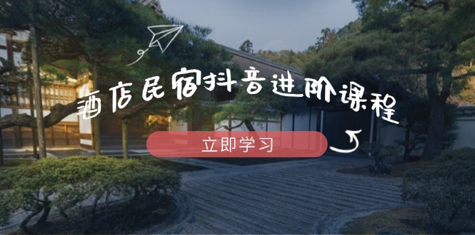 酒店民宿抖音进阶课程，掌握流量渠道与推流逻辑，打造爆款内容-菜菜网创
