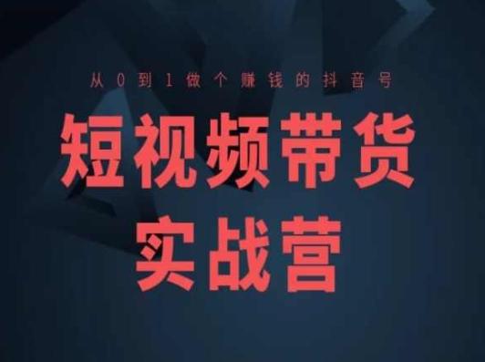 短视频带货实战营(高阶课)，从0到1做个赚钱的抖音号-菜菜网创