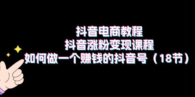抖音电商教程：抖音涨粉变现课程：如何做一个赚钱的抖音号(18节-菜菜网创