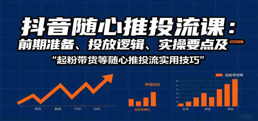 抖音随心推投流课：前期准备、投放逻辑、实操要点及起粉带货等随心推投流实用技巧-菜菜网创