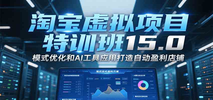 淘宝虚拟项目特训班15.0，模式优化和AI工具应用打造自动盈利店铺-菜菜网创