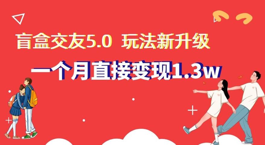 盲盒交友5.0，玩法全新升级，一个月直接变现1.3W，新手小白轻松上手【揭秘】-菜菜网创