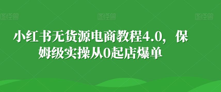 小红书无货源电商教程4.0，保姆级实操从0起店爆单【拆解】-菜菜网创