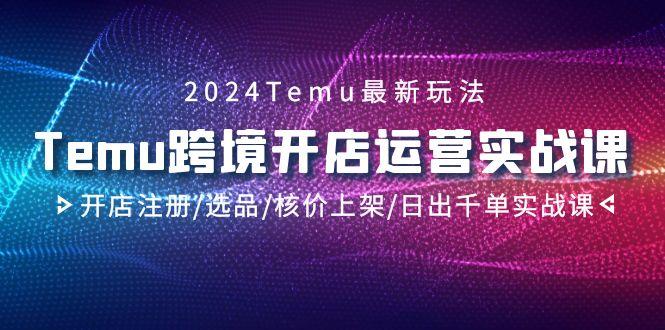 2024Temu跨境开店运营实战课，开店注册/选品/核价上架/日出千单实战课-菜菜网创