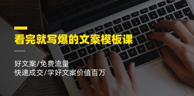 看完就 写爆的文案模板课，好文案/免费流量/快速成交/学好文案价值百万-菜菜网创