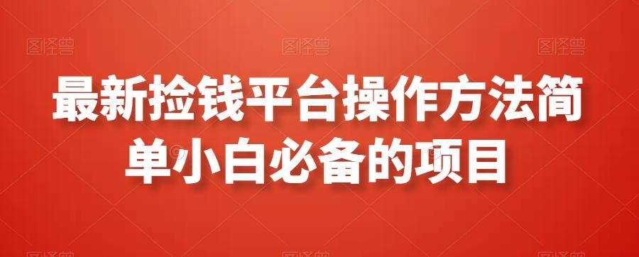 最新捡钱平台操作方法简单小白必备的项目-菜菜网创