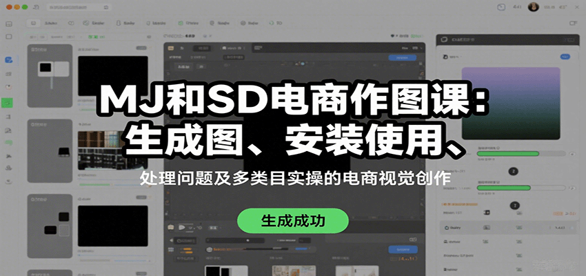 MJ和SD电商作图课：生成图、安装使用、处理问题及多类目实操的电商视觉创作-菜菜网创