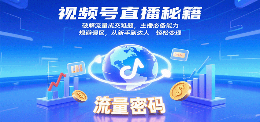 视频号直播秘籍，破解流量成交难题，主播必备能力，规避误区，从新手到达人轻松变现-菜菜网创