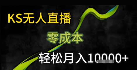 KS无人直播25年最新玩法，只需一部手机，轻松月入1W+【揭秘】-菜菜网创