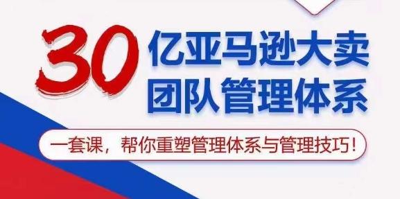 30亿亚马逊大卖团队管理体系，一套课，帮你重塑管理体系与管理技巧-菜菜网创