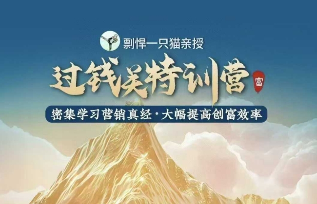 剽悍一只猫-过钱关特训营，学习营销真经 大幅度提高创富效率-菜菜网创