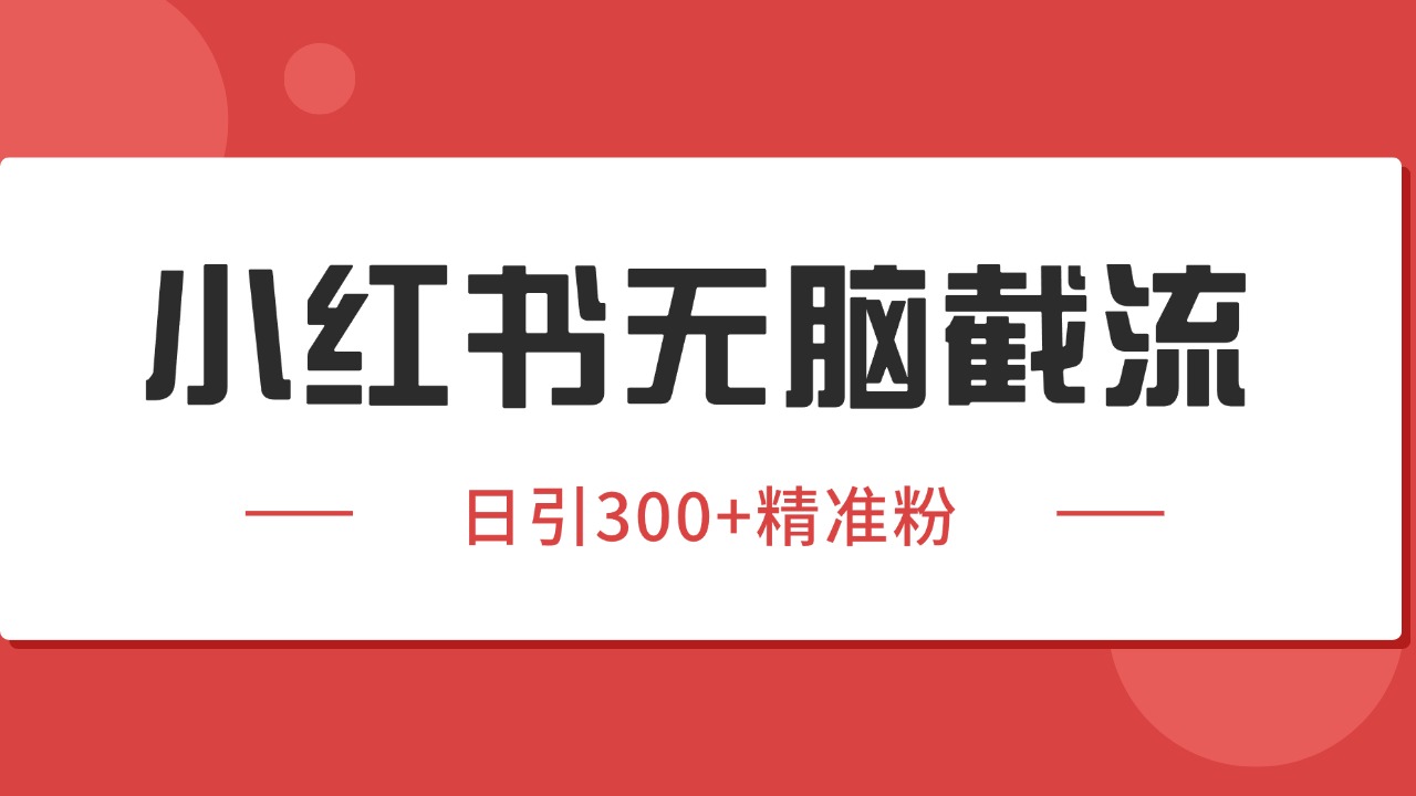 小红书截流同行客源，独家野路子获客玩法 日引200+暴力获客-菜菜网创