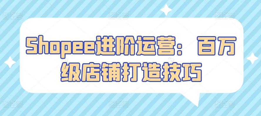 Shopee进阶运营：百万级店铺打造技巧-菜菜网创