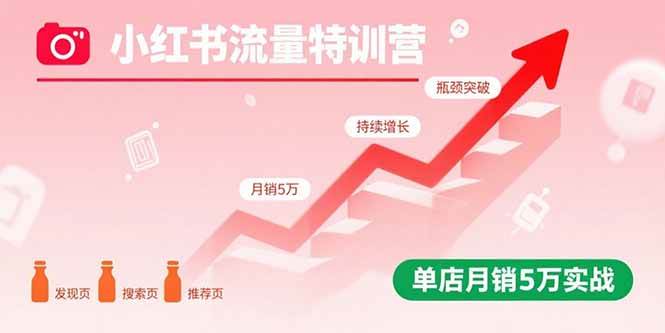 （15936期）小红书流量特训营：突破流量瓶颈，实现店铺持续增长，单店月销5万实战-菜菜网创