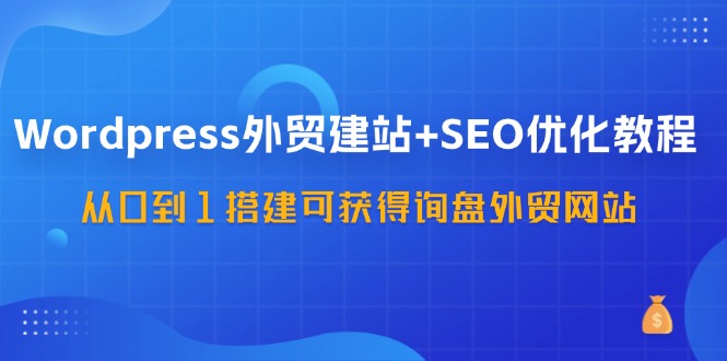 WordPress外贸建站+SEO优化教程，从0到1搭建可获得询盘外贸网站(57节课)-菜菜网创