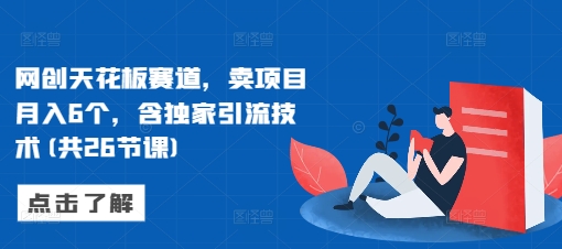 网创天花板赛道，卖项目月入6个，含独家引流技术(共26节课)-菜菜网创