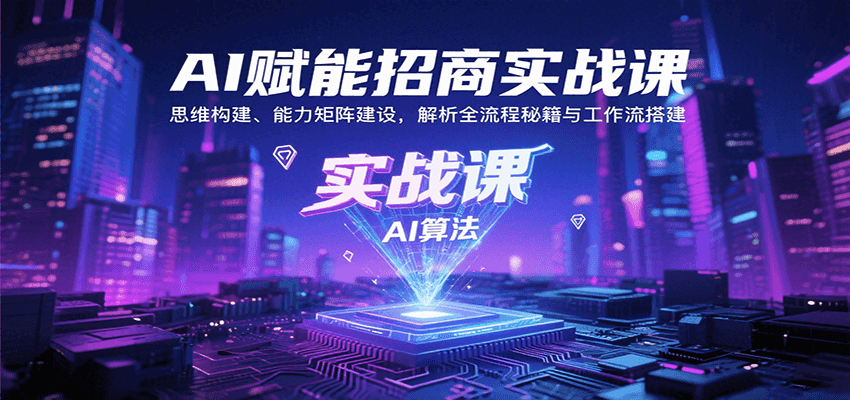 AI赋能招商实战课：思维构建、能力矩阵建设，解析全流程秘籍与工作流搭建-菜菜网创