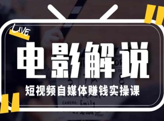 电影解说短视频自媒体赚钱实操课，教你做电影解说短视频，月赚1万-菜菜网创
