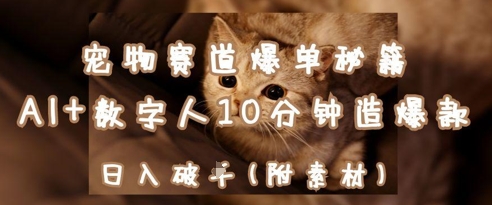 宠物赛道爆单秘籍：AI+数字人10分钟造爆款，日入1k-菜菜网创