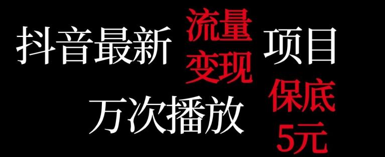 抖音流量变现，万次播放保底5元，额外收入-菜菜网创