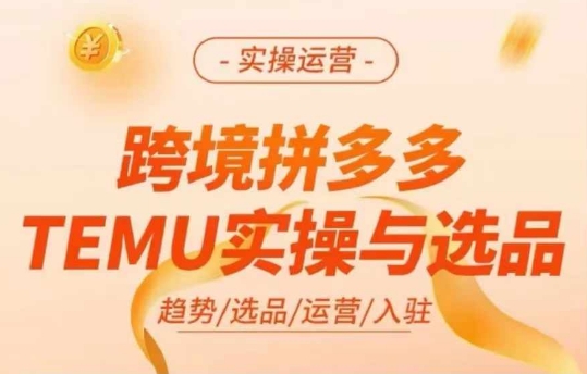 跨境拼多多TEMU实操与选品，多多temu跨境选品运营实操-菜菜网创