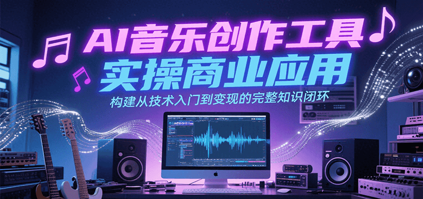 AI音乐创作工具实操商业应用，构建从技术入门到变现的完整知识闭环-菜菜网创