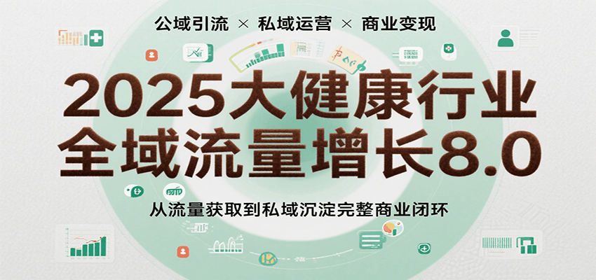 2025大健康行业全域流量增长8.0，从流量获取到私域沉淀完整商业闭环-菜菜网创