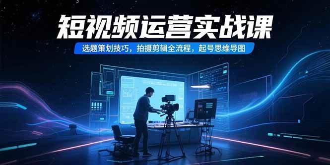 （15375期）短视频运营实战课，选题策划技巧，拍摄剪辑全流程，起号思维导图-菜菜网创