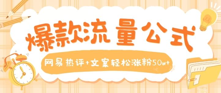 爆款流量公式，网易热评+文案轻松涨粉50w+【揭秘】-菜菜网创