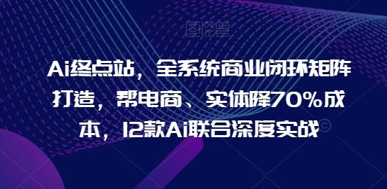Ai终点站，全系统商业闭环矩阵打造，帮电商、实体降70%成本，12款Ai联合深度实战-菜菜网创