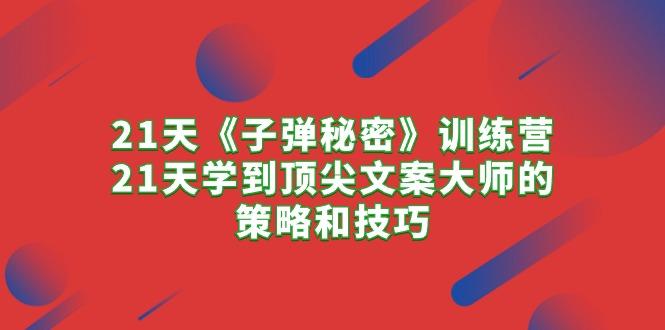 21天《子弹秘密》训练营，21天学到顶尖文案大师的策略和技巧-菜菜网创