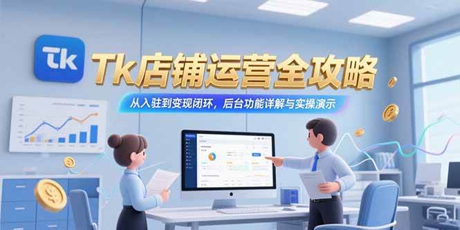 （15345期）Tk店铺运营全攻略，从入驻到变现闭环，后台功能详解与实操演示-菜菜网创
