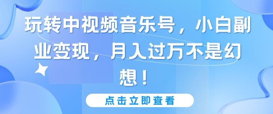 玩转中视频音乐号，小白副业变现，月入过万不是幻想【揭秘】-菜菜网创